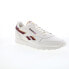 Reebok Classic Leather Mens White Leather Lace Up Lifestyle Sneakers Shoes