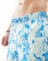 ASOS DESIGN swim shorts in mid length in tropical vintage look print