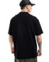 ASOS DESIGN relaxed pique t-shirt with rib detail in black