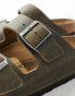 Birkenstock Arizona sandals in khaki oiled leather