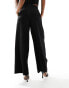 ASOS DESIGN co-ord wide leg trousers with gold buttons in black