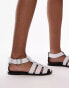 Topshop Babs premium leather fisherman sandals in white