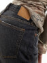 Weekday Ample low waist loose fit straight leg jeans in ash black