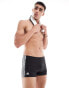 adidas Performance classic 3-stripes swim boxers in black