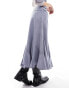 Reclaimed Vintage midi skirt with panelling and buckle waist