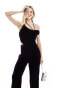 Mango – Jumpsuit mit Korsage und weitem Bein in Lila