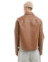 ASOS DESIGN oversized faux leather harrington jacket in brown