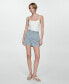 Women's Stripe-Print Denim Shorts