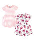 Toddler Girls Cotton Short-Sleeve Dresses 2pk, Blush Floral