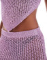 Mango lurex co-ord skirt in lilac