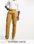 Noak slim premium cotton twill chino trousers in tobacco brown