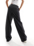 Pieces tailored wide leg heavyweight trousers in charcoal