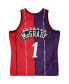 Men's Tracy McGrady Purple, Red Toronto Raptors Hardwood Classics 1998-99 Split Swingman Jersey