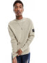 Calvin Klein Jeans badge relaxed jumper in taupe