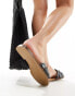 Truffle Collection wide fit flat mule in black