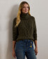 Women's Aran-Knit Wool-Blend Turtleneck Sweater