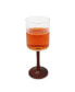 Straight Structure and Wood Stem Optic Wine Glasses, Set of 6