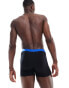 ASOS DESIGN 2 pack trunks with contrast waistband in black