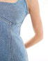 Cotton On seam detail maxi dress in vintage wash denim