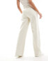 JDY high waist wide leg jeans with front pleat in ecru