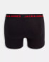 Jack & Jones 7 pack trunks in black with colour logo waistband