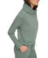 Women's Sueded Pique Cowl Neck Top with Drawstring Waistband