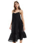 Vero Moda strappy beach mini dress in black