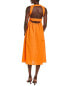 O.P.T. Mariabella Linen-Blend Midi Dress Women's Orange Xs