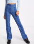 COLLUSION x008 flare jeans in blue snake print