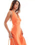 Mango lightweight maxi dress in orange