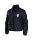 Women's Black Pittsburgh Steelers Puffer Full-Zip Jacket