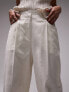 Topshop co-ord linen-blend wide leg trouser in oatmeal