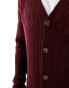 ASOS DESIGN relaxed knitted cardigan with aztec pattern in burgundy