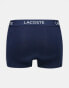 Lacoste 3 pack trunks in blue