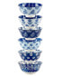 Carnival Blue Set of 6 All Purpose Bowl, 6.25" 6 Asst