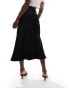 & Other Stories satin midi skirt with panel detail in black