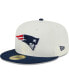 Men's Cream New England Patriots Retro 59FIFTY Fitted Hat