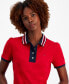 Women's Cotton Contrast Puff-Sleeve Polo