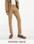 ASOS DESIGN skinny suit trouser in camel micro texture