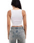 ASOS DESIGN slinky cowl neck tank top in white