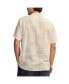 Men's Patchwork Double Weave Short Sleeve Camp Collar Shirt