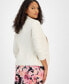 Women's 3/4-Sleeve One-Button Faux-Leather Blazer, Created for Macy's