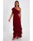 Women's One-Shoulder Ruffle Maxi Dress