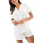 Loungeable Bride jersey short sleeve shirt & short set in ivory