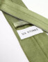 Six Stories satin tie in moss green