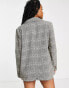 4th & Reckless Petite exclusive blazer co-ord in brown check