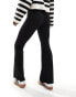 Vila pleat front jersey flared trousers in black