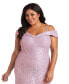 Plus Size Off-The-Shoulder Lace Gown