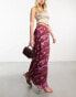 Pieces mesh maxi skirt in multi washed tie dye