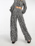 Miss Selfridge tab side wide leg palazzo trouser co-ord in mono heart print